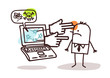 man with laptop and cyberbullying