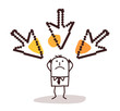 man with big pointing cursors on his head