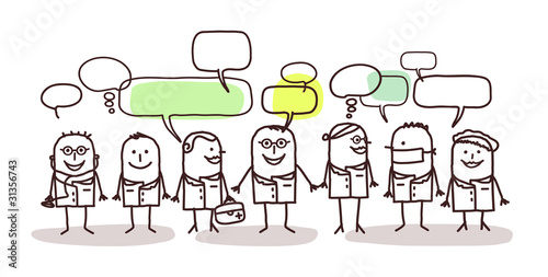 Vektor: medical people and social network medical people and social network