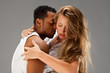 Young couple dances Caribbean Salsa Young couple dances Caribbean Salsa