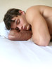 Sleeping Young Man. Copy Space.
