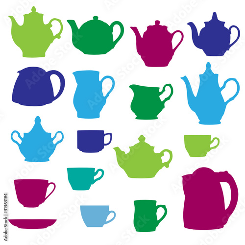 Kitchen Wares on Kitchen Wares Objects Silhouettes Set  Vector Illustration