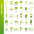 Interior green icons set Interior green icons set