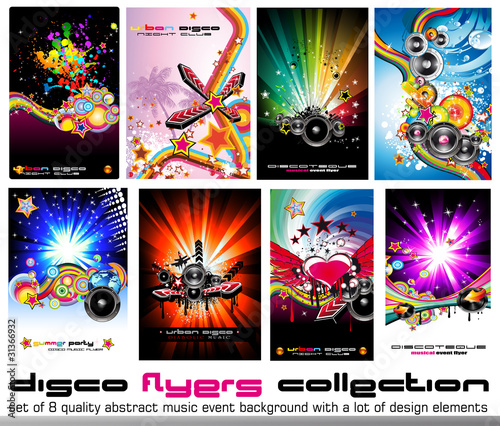 Vector: 8 Quality Background for Discoteque Event Flyers 8 Quality Background for Discoteque Event Flyers