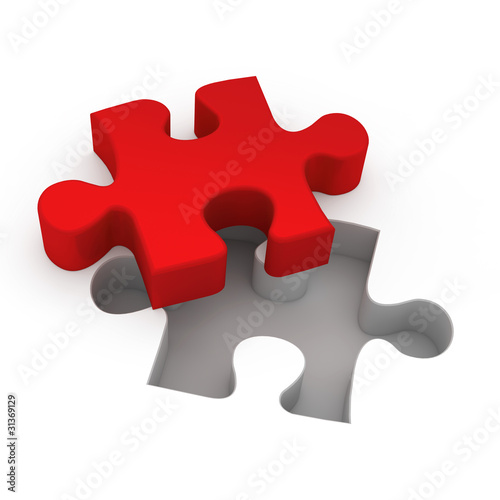 Illustration: Puzzle Teil rot Puzzle Teil rot