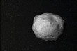 Generic asteroid in space. Realistic 3d render + real background