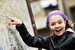 girl with city map panel girl with city map panel