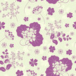 Garden flowers and herbs seamless background.