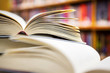 Open book in library