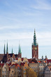 Aerial view City Hall in Gdansk, Poland
