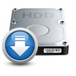 Vector hard disk drive icon with download sign