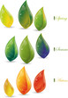 Set of spring, summer and autumn leaves, eps-10 Set of spring, summer and autumn leaves, eps-10