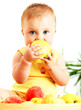 Little baby eating apple Little baby eating apple