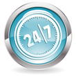 Gloss Button with twenty four hours by seven days