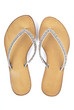 Flip Flops with Leather Soles Isolated on White Flip Flops with Leather Soles Isolated on White