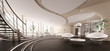 Modern apartment interior panorama 3d render