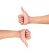 Thumb up and thumb down hand signs Thumb up and thumb down hand signs