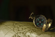 ancient compass and map background