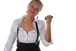 business woman with ok gesture and mobile phone business woman with ok gesture and mobile phone