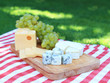 Cheese with  white grapes