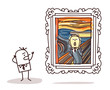 man watching the Scream imitation