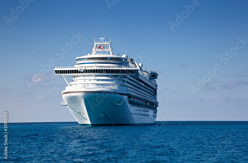 Photo: Cruise Ship Anchored in Caribbean Sea Cruise Ship Anchored in Caribbean Sea