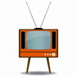 Vintage TV set with an antenna