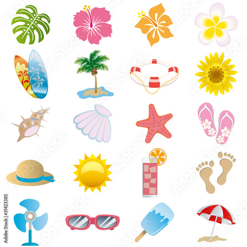 Vector: Summer icons set Summer icons set
