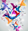 Vector: Paper Flight. Origami Birds. Abstract Vector Illustration. Paper Flight. Origami Birds. Abstract Vector Illustration.