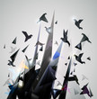 Vector: Paper Escape, Origami abstract vector illustration. Paper Escape, Origami abstract vector illustration.