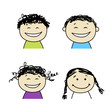 Smiling people icons for your design