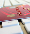 credit card and computer keyboard