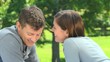 Loving young couple laughing 