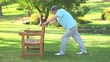 Video: Mature man doing his stretches outdoors Mature man doing his stretches outdoors