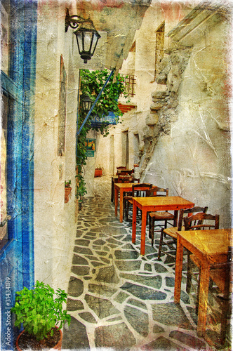  traditional greek tavernas- artistic picture
