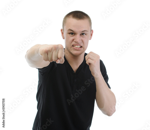 Photo: Angry man punched Angry man punched