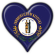 Kentucky (USA State) button flag heart shape