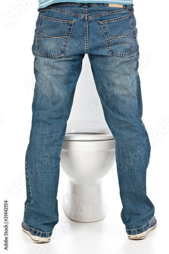 Photo: man pee on toilet man pee on toilet