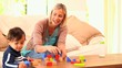 Little boy playing with lego