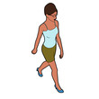 isometric woman walking isometric woman walking