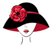 Woman in a Hat with Poppy Flower