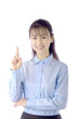 女性の指差し