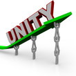Unity - Team Works Together to Lift Growth Arrow for Success