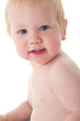 Happy smiling baby on white