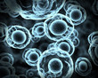 Abstract cells in mitosis in xray