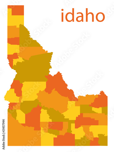 maps of idaho states. idaho state detailed vector map, usa