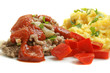Hackfleisch mit Tomatensoße und Kurkuma Reis