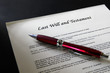 Last Will  legal document and pen