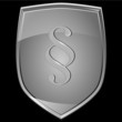 Protective shield with paragraph icon