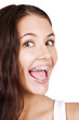happy beautiful girl with braces
